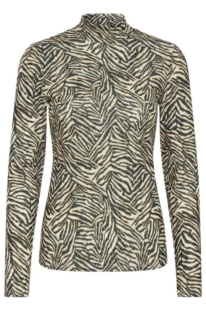 Ichi zwarte dames t-shirt | Vooraanzicht