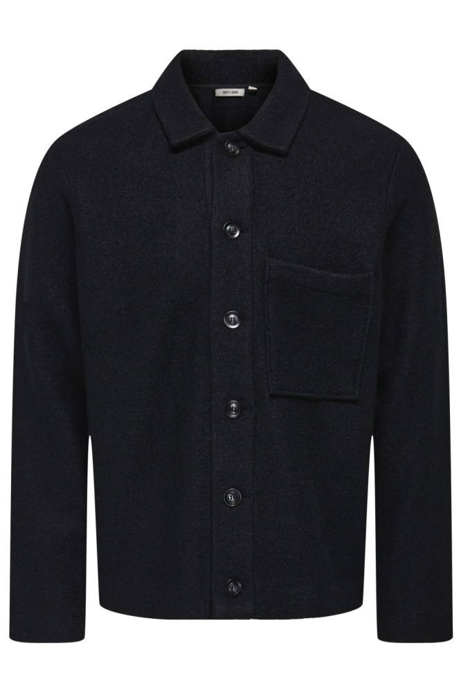 Only & Sons zwarte heren vest | Vooraanzicht