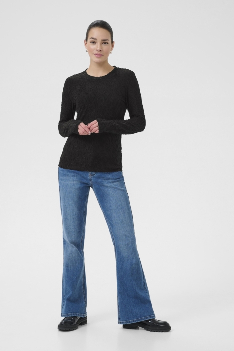 Kaffe zwarte dames t-shirt | Model