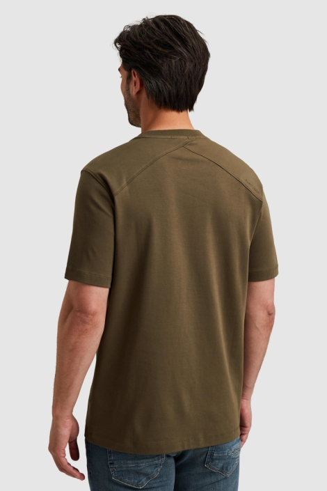 Cast Iron bruine heren t-shirt | Model achteraanzicht