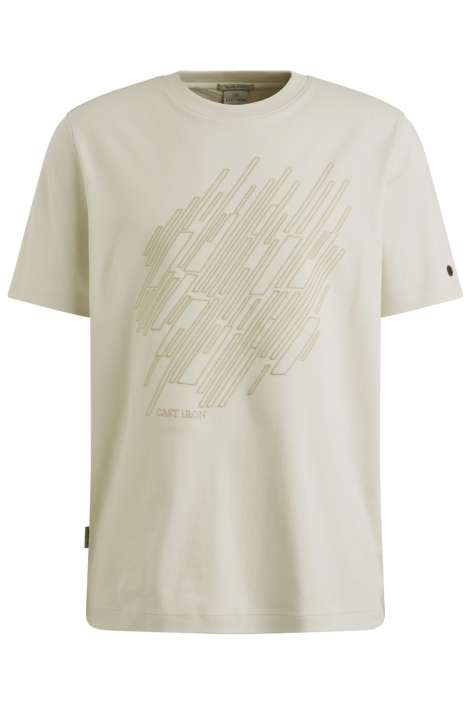 Cast Iron ecru heren t-shirt | Vooraanzicht