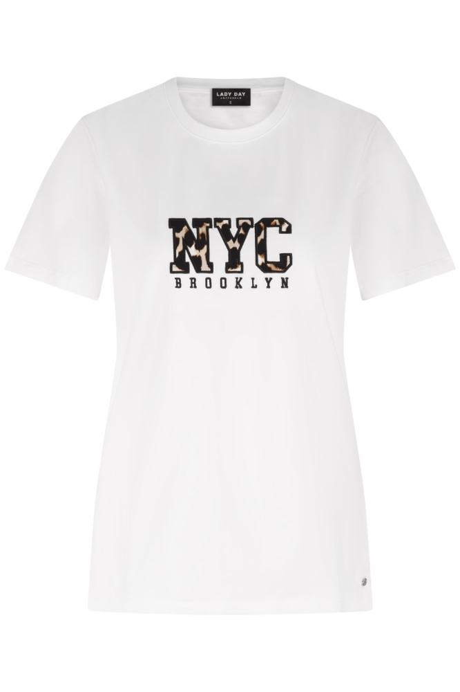 Lady Day ecru dames t-shirt | Vooraanzicht