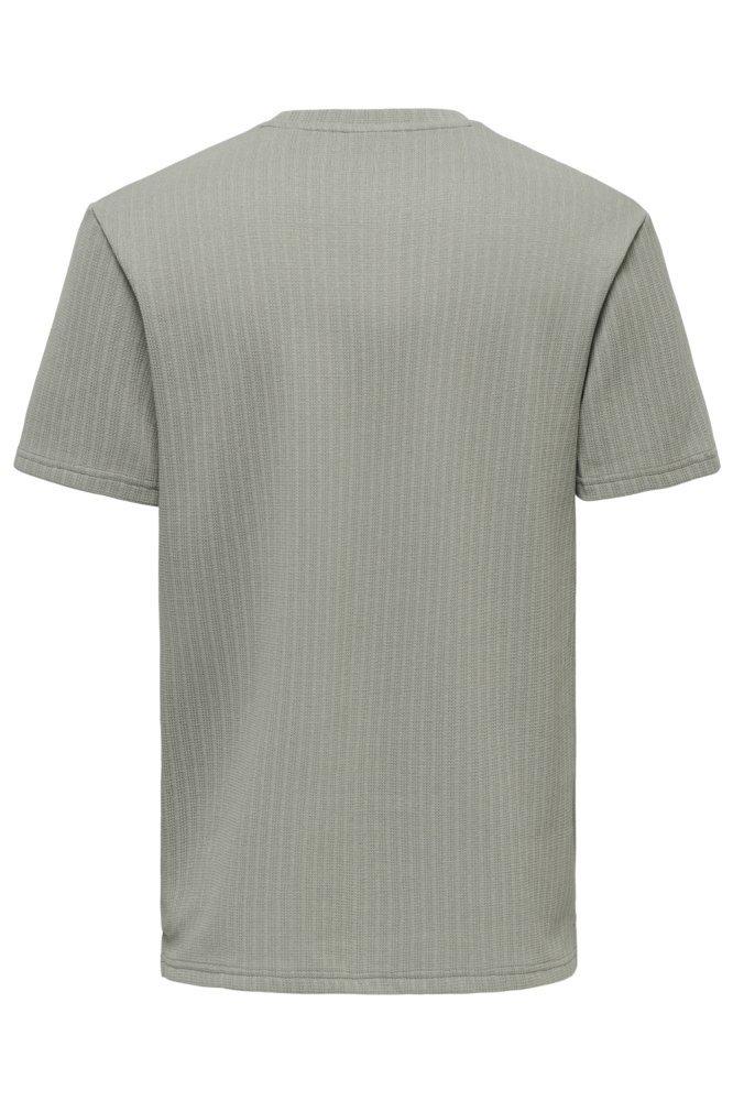 Only & Sons groene heren t-shirt | Achteraanzicht