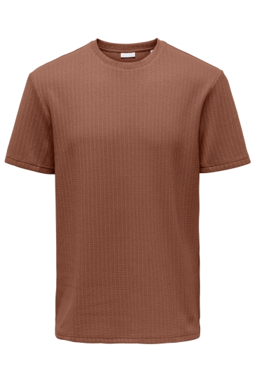 Only & Sons T-shirt ONSTREY LIFE REG SS FRML TEE 22037423 Rustic Brown