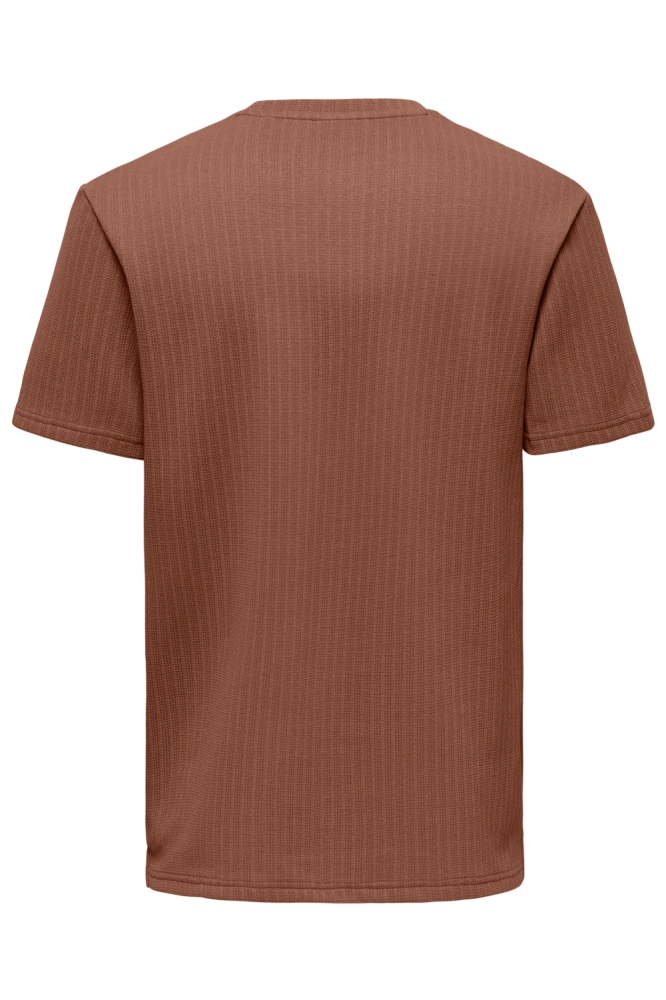 Only & Sons koperen heren t-shirt | Achteraanzicht