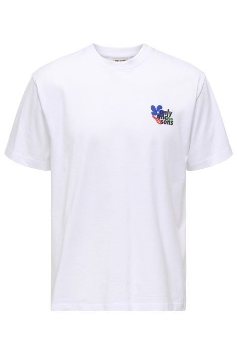 Only & Sons witte heren t-shirt | Vooraanzicht