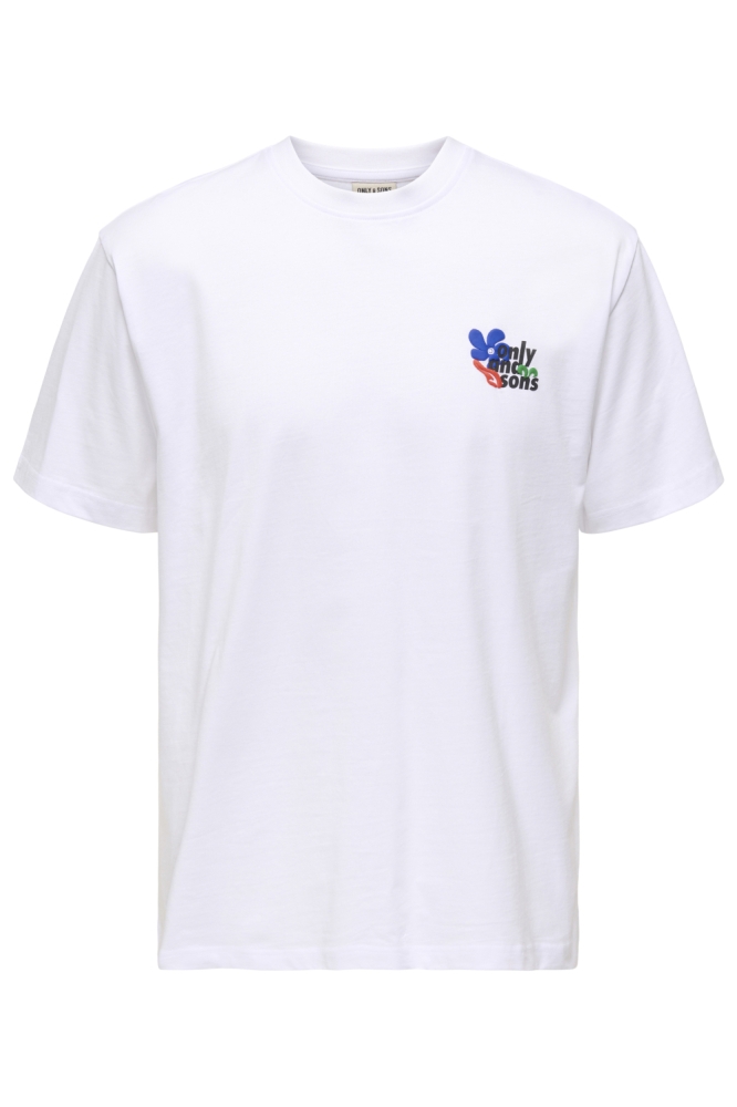 Only & Sons witte heren t-shirt | Vooraanzicht