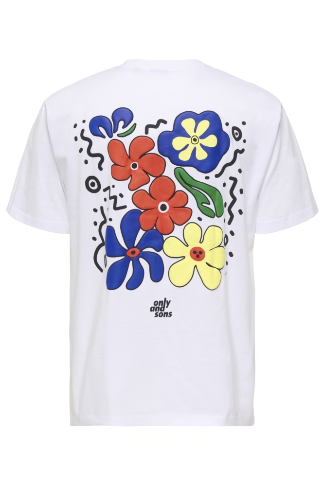 Only & Sons witte heren t-shirt | Achteraanzicht