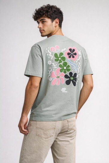 Only & Sons onsfleuri life flower rlx ss tee Groen