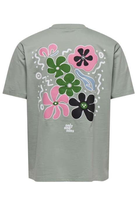 Only & Sons groene heren t-shirt | Achteraanzicht