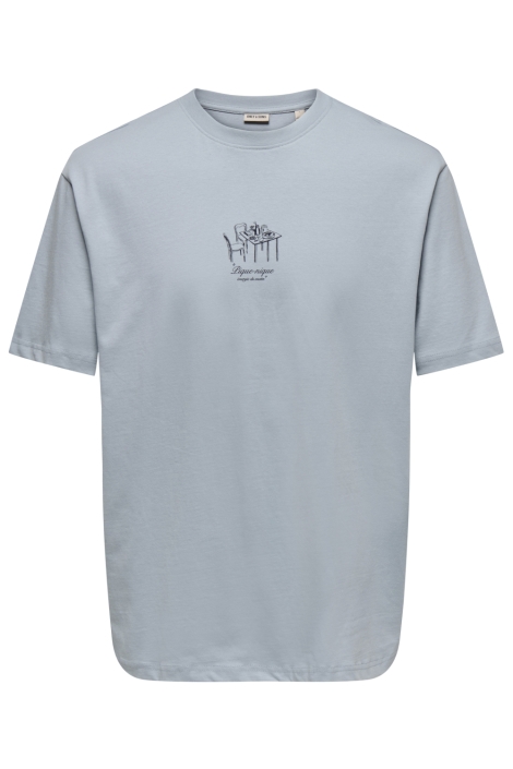 Only & Sons blauwe heren t-shirt | Vooraanzicht