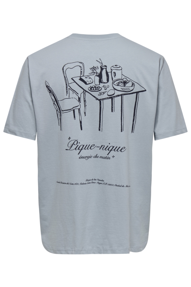 Only & Sons blauwe heren t-shirt | Achteraanzicht