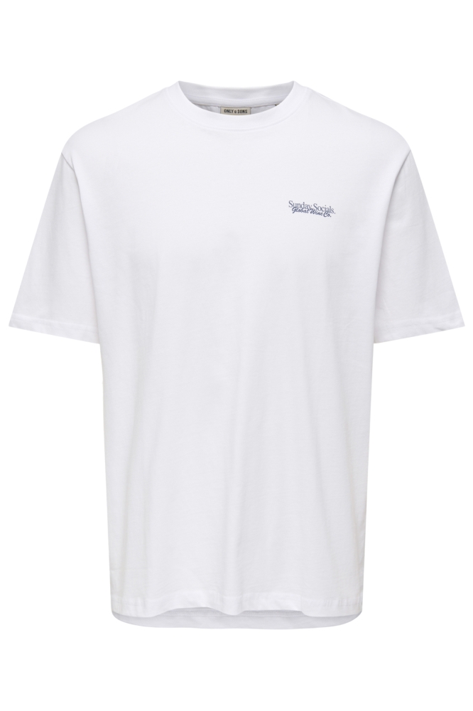 Only & Sons witte heren t-shirt | Vooraanzicht