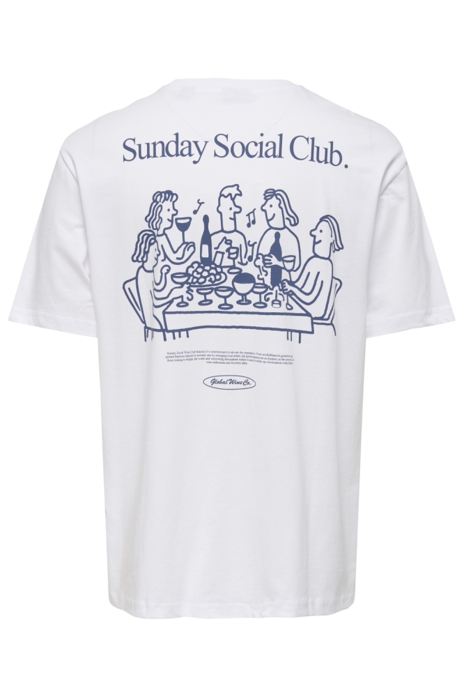 Only & Sons witte heren t-shirt | Achteraanzicht