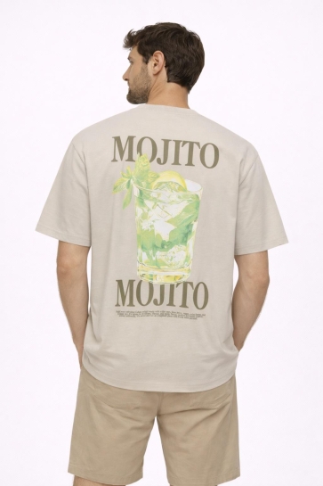 Only & Sons onsfred life rlx ss print tee noos Beige