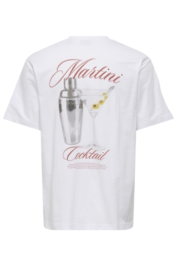 Only & Sons T-shirt ONSFRED LIFE RLX SS PRINT TEE NOOS 22038836 BRIGHT WHITE/MARTINI