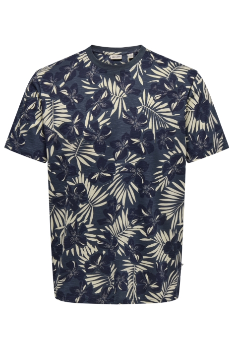 Only & Sons blauwe heren t-shirt | Vooraanzicht