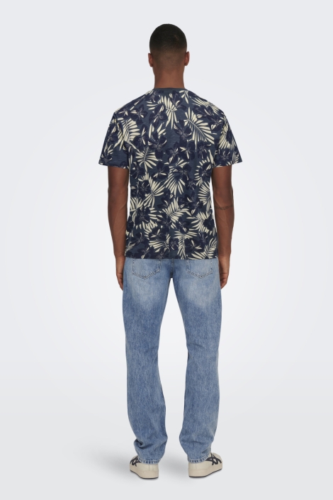 Only & Sons blauwe heren t-shirt | Model