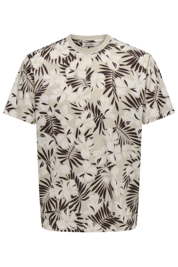 Only & Sons ONSPERRY LIFE REG LEAF AOP SS TEE 22025283 SILVER LINING/EGRET CO