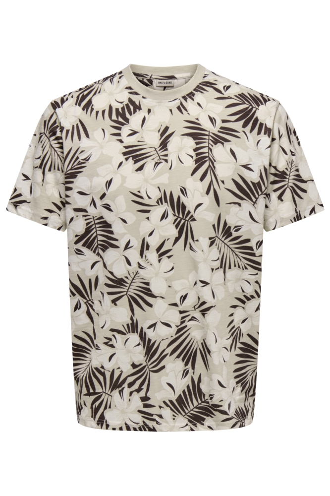 Only & Sons beige heren t-shirt | 