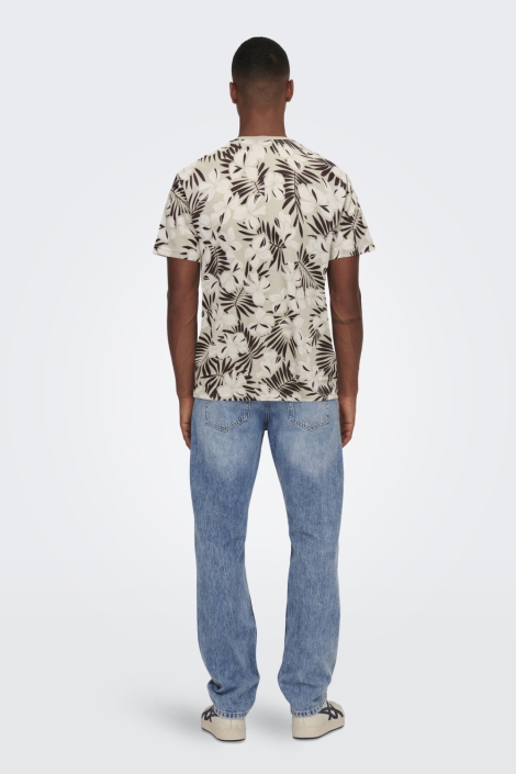 Only & Sons beige heren t-shirt | 