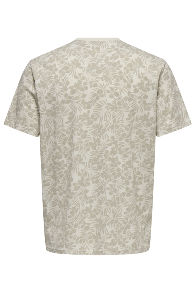 Only & Sons beige heren t-shirt | Achteraanzicht