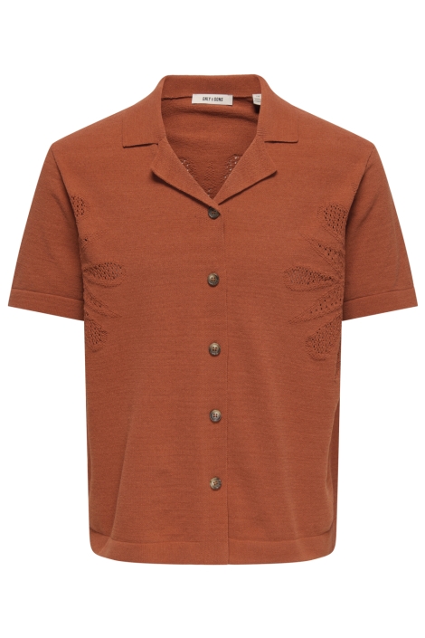 Only & Sons bruine heren overhemd | Vooraanzicht