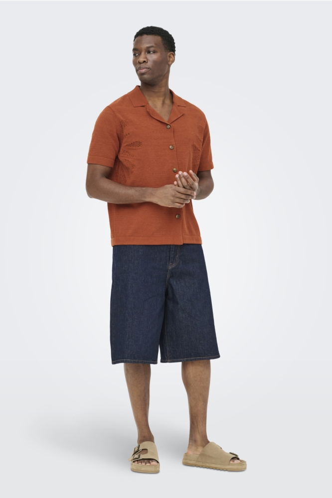 Only & Sons bruine heren overhemd | Model