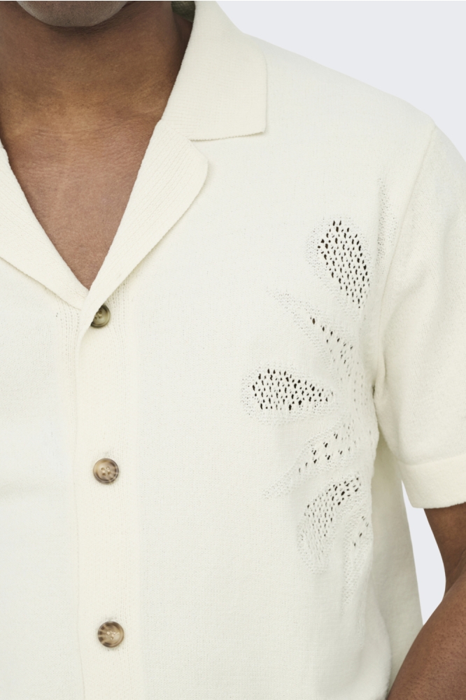 Only & Sons witte heren overhemd | Close up