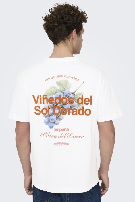 Only & Sons witte heren t-shirt | Model achteraanzicht