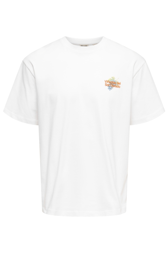 Only & Sons witte heren t-shirt | Vooraanzicht
