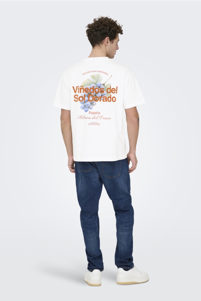 Only & Sons witte heren t-shirt | Model