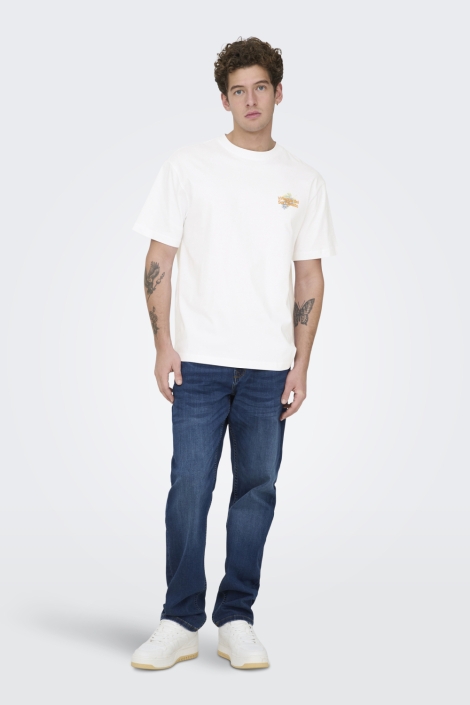 Only & Sons witte heren t-shirt | Model