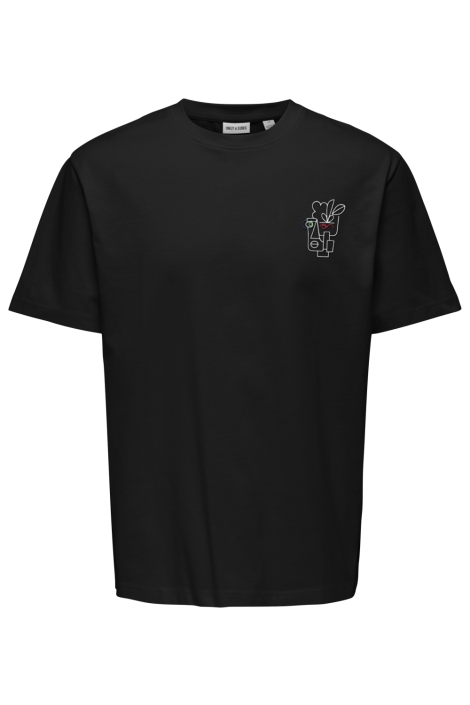 Only & Sons zwarte heren t-shirt | Vooraanzicht