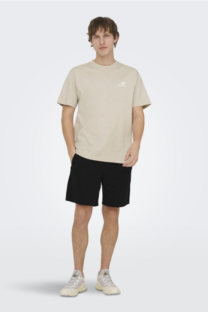 Only & Sons beige heren t-shirt | Model