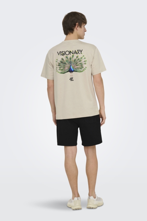 Only & Sons beige heren t-shirt | Model