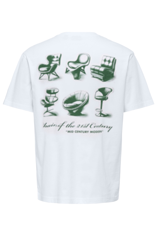 Only & Sons witte heren t-shirt | Achteraanzicht