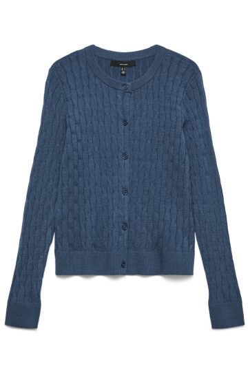 Vero Moda VMFANTASTIC LS O-NECK CABLE CARDIGA 10338234 DARK DENIM