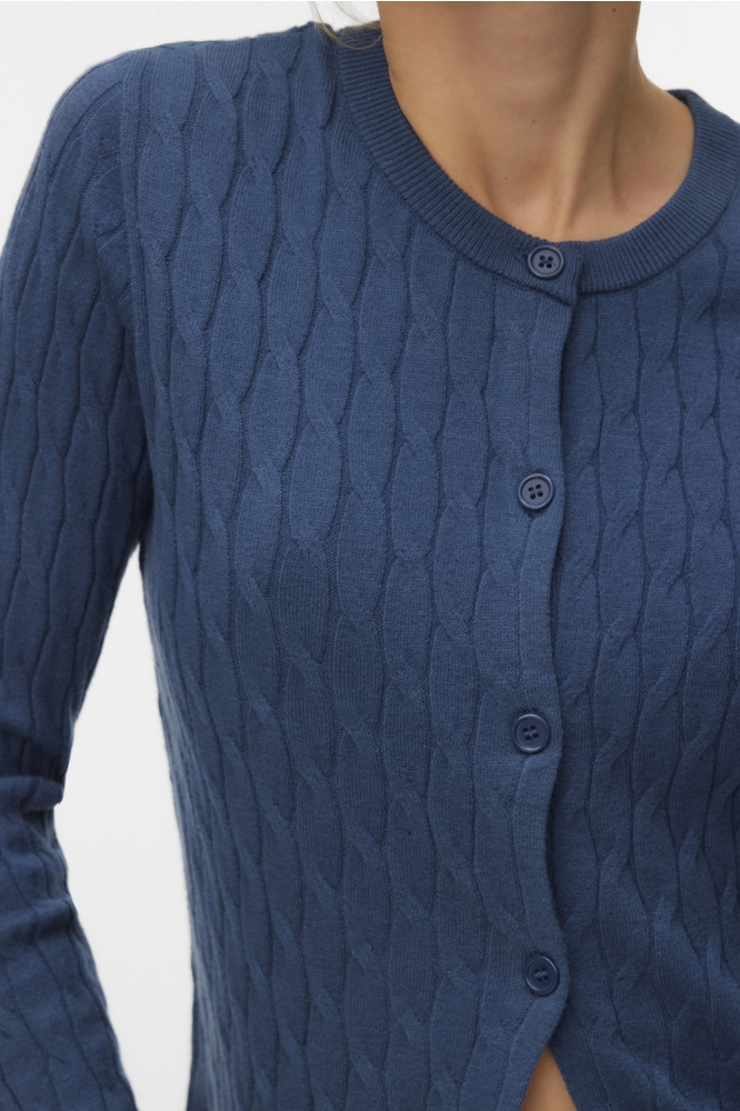 Vero Moda blauwe dames vest | Close up