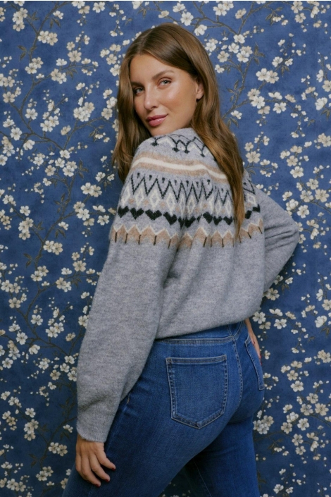 Vero Moda grijze dames vest | Model achteraanzicht