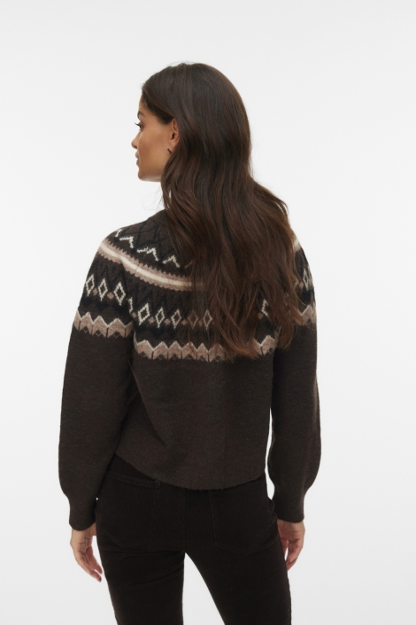 Vero Moda bruine dames vest | Model achteraanzicht