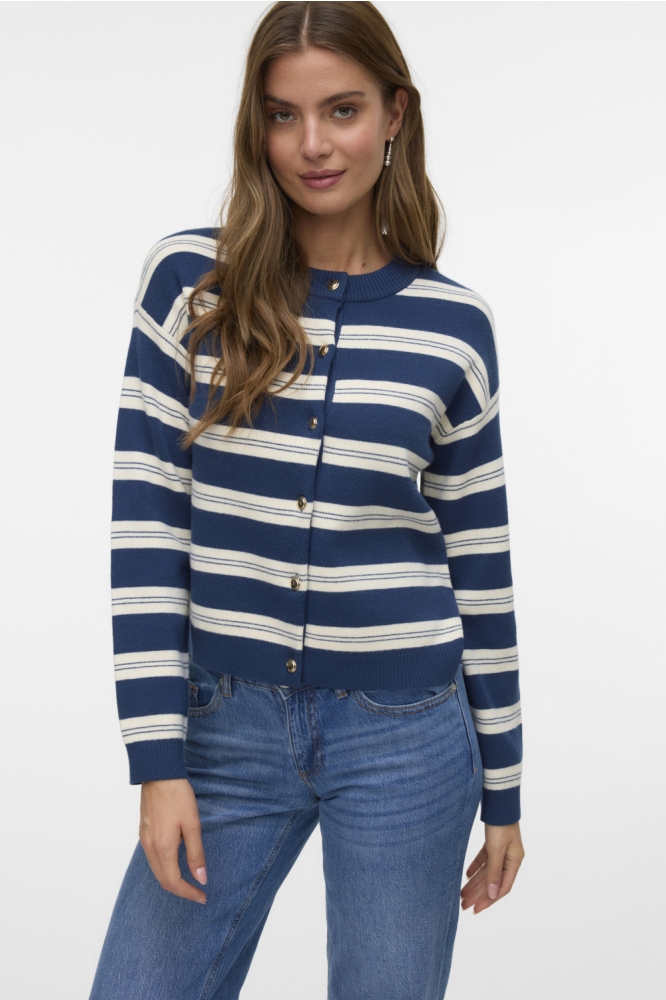 Vero Moda blauwe dames vest | Model vooraanzicht