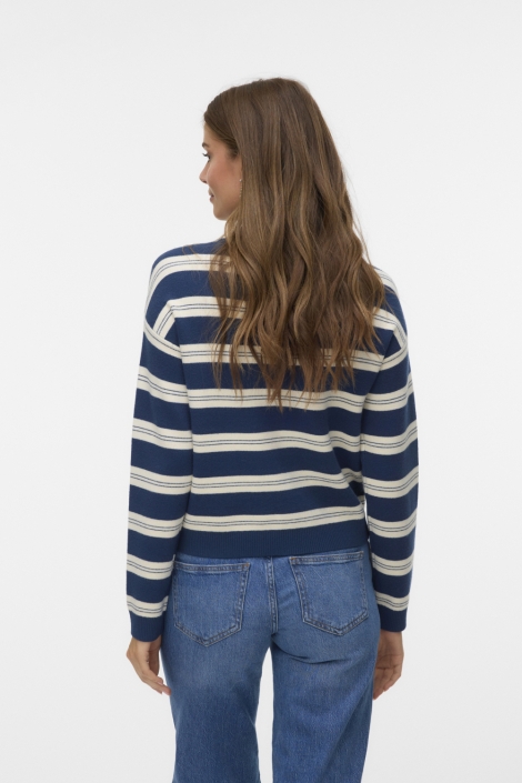 Vero Moda blauwe dames vest | Model achteraanzicht