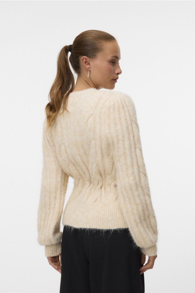 Vero Moda beige dames vest | Model achteraanzicht