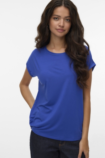 Vero Moda T-shirt VMAVA PLAIN SS TOP JRS NOOS 10284468 DAZZLING BLUE