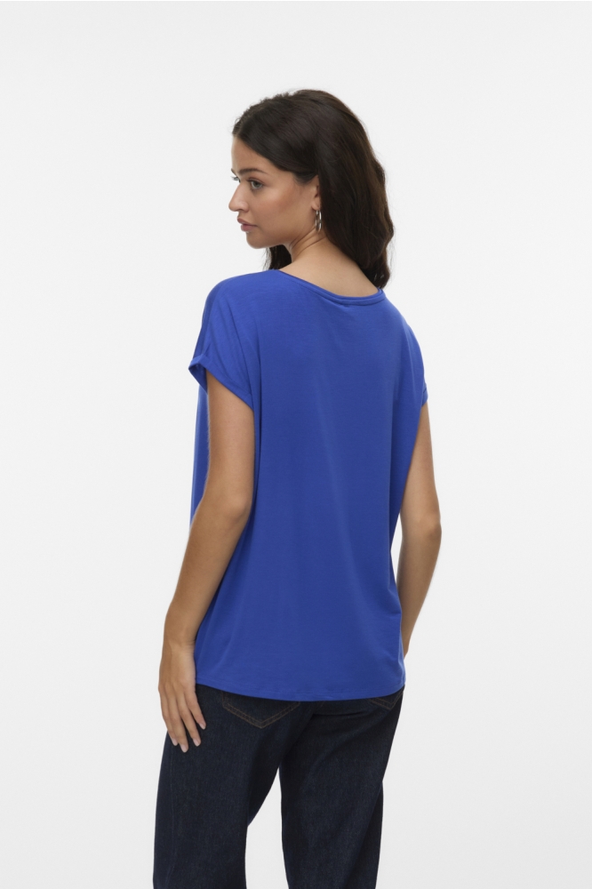 Vero Moda blauwe dames t-shirt | Model achteraanzicht