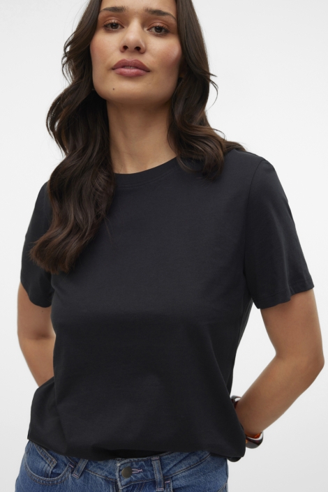 Vero Moda zwarte dames t-shirt | Close up