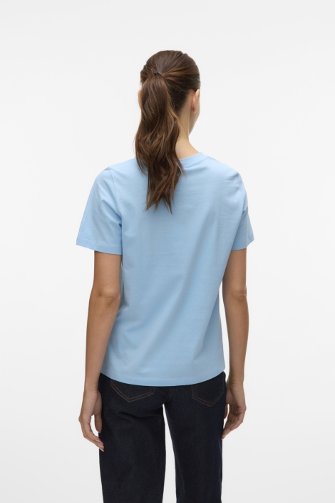 Vero Moda blauwe dames t-shirt | Model achteraanzicht