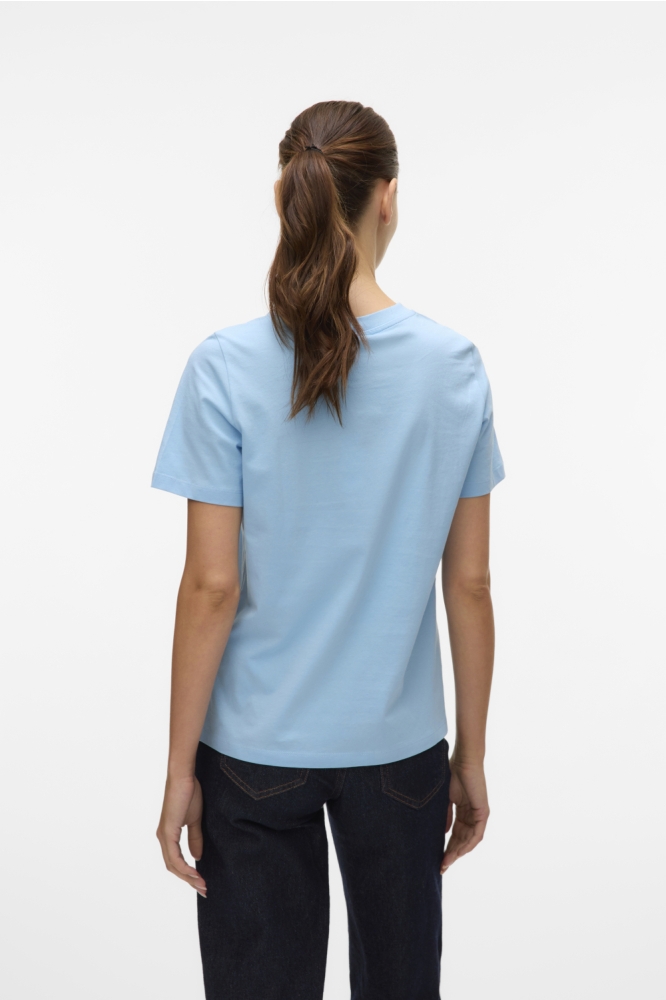 Vero Moda blauwe dames t-shirt | Model achteraanzicht