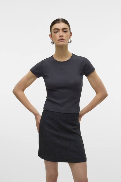 Vero Moda grijze dames t-shirt | Model vooraanzicht